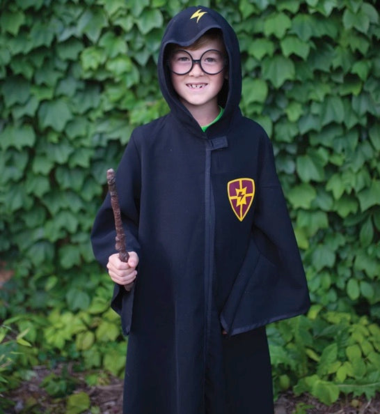 wizard cloak + glasses